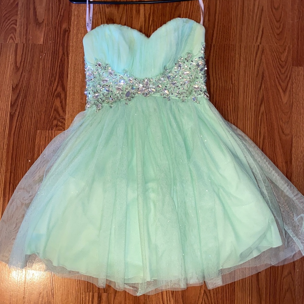 Mint green cocktail dress